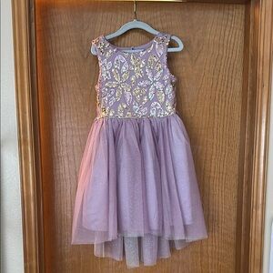 Purple and Gold Sleeveless Dress